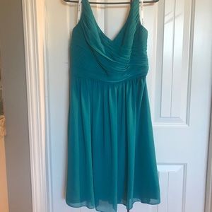 David’s bridal teal bridesmaid dress
